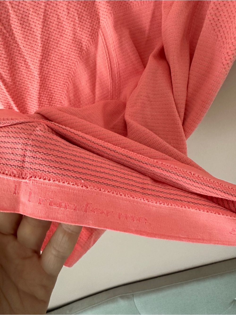 Lululemon Swiftly Tech Long-Sleeve Coral Pink Orange Women's Performance Top - Picture 6 of 9
